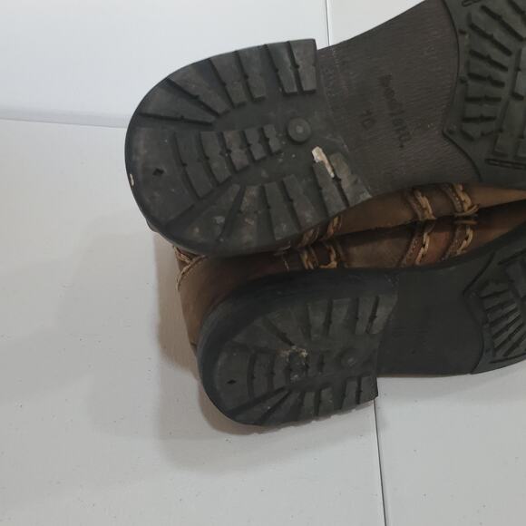 Bed Stu Boots Mens Size 10 Brown Leather Ankle Side Zip Whipstitch Distressed - Picture 8 of 11